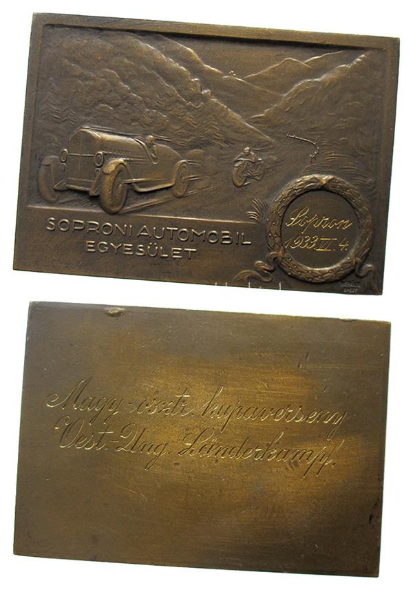 Soproni Automobil Egyeslet htrcs plakett 1933